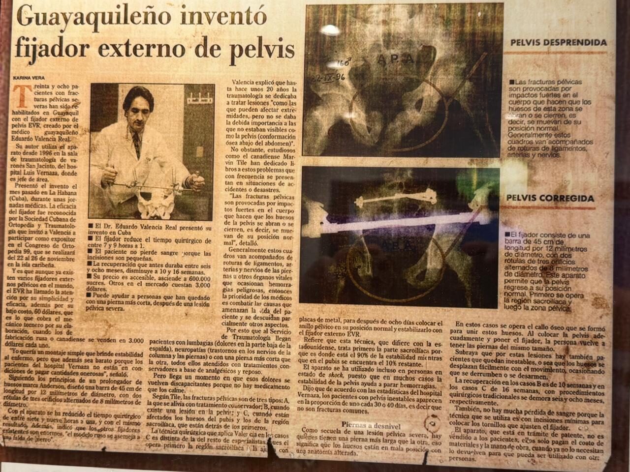 Nota de prensa sobre el Fijador Externo EVR